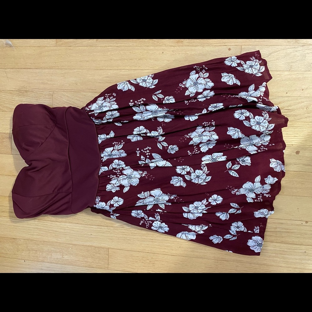 Zumiez floral maroon dress - size: Medium